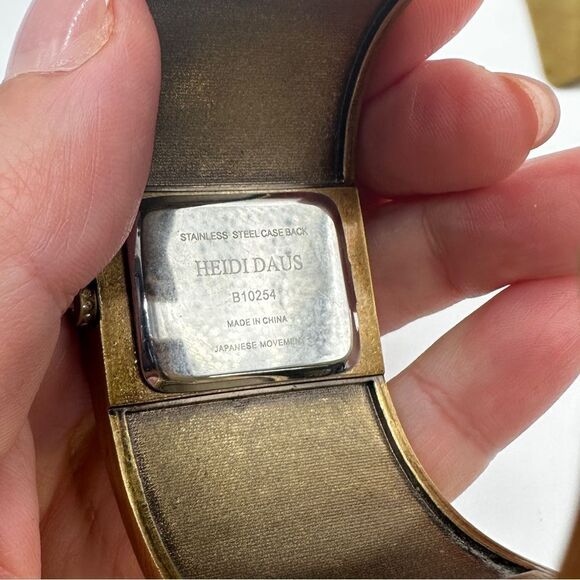Heidi Daus "Divinely Deco" Art Deco, Crystal Watch, Cuff Bracelet! - Picture 8 of 10